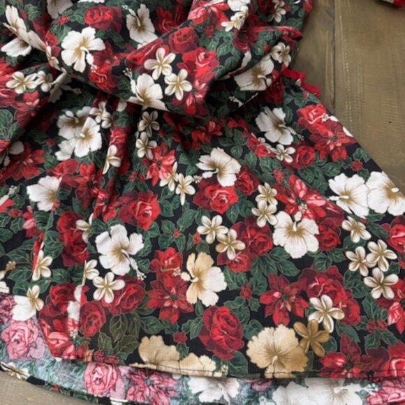 T & L Muumuu Factory Vintage Hawaiian Maxi Dress Floral Puff Sleeves Plus 2X - Picture 6 of 6